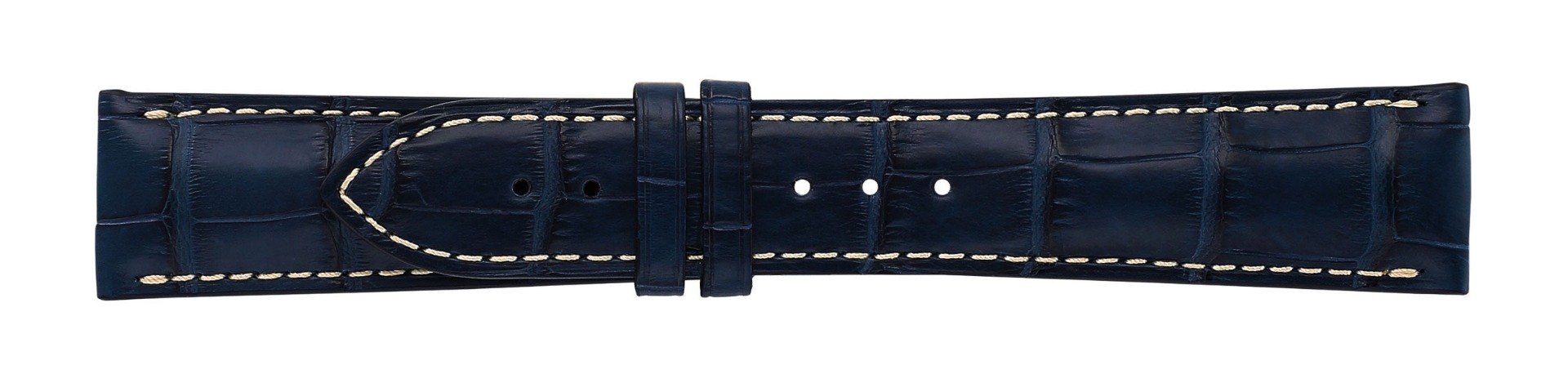 Longines horlogeband kroko blauw 21 mm - l682153039