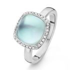 One More 18 Karaats Witgouden Amiata Ring met Sky Blue Topaas en Diamant