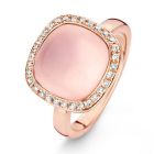 One More 18 Karaats Roségouden Amiata Ring met Roze Kwarts en Diamant