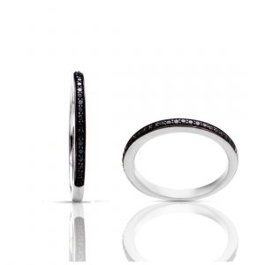 One More 18 Karaats Witgouden Ischia Basics Ring met Zwarte Diamant