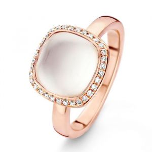 One More 18 Karaats Roségouden Amiata Ring met Witte Topaas en Diamant