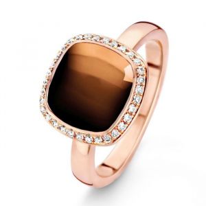 One More 18 Karaats Roségouden Amiata Ring met Rookkwarts en Diamant