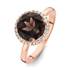One More 18 Karaats Roségouden Etna Ring met Rookkwarts en Diamant