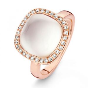 One More 18 Karaats Roségouden Amiata Ring met Witte Topaas en Diamant