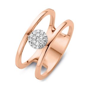 One More 18 karaats Wit- en Roségouden Eolo Ring met Diamant