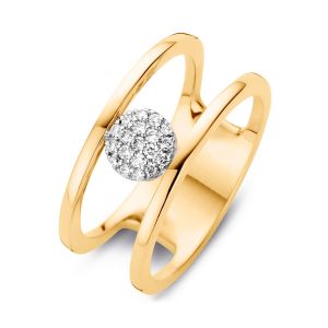 One More 18 karaats Geel- en Witgouden Eolo Ring met Diamant