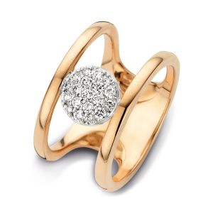 One More 18 karaats Geel- en Witgouden Eolo Ring met Diamant