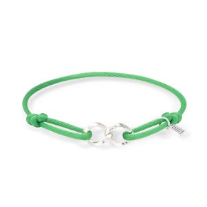 Buddha to Buddha Chain XS Cord Bracelet Silver Buddha Green