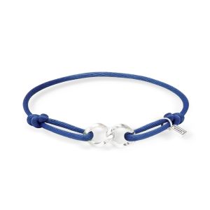Buddha to Buddha Chain XS Cord Bracelet Silver Cobalt Blue