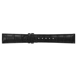 Longines Horlogeband Kroko Zwart/Zwart 19 mm