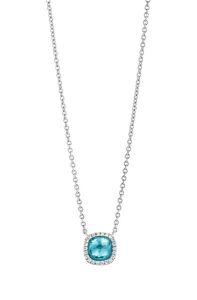 Tirisi Jewelry Milano Sweeties 18 karaats Witgouden Collier met Diamant en Apatiet Triplet TP9152APW
