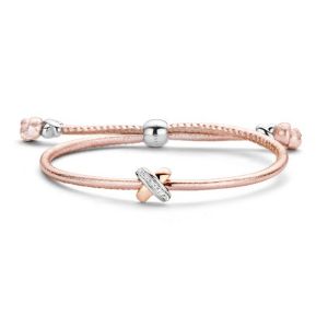 Tirisi Moda Sliding Bracelet Pink met Diamant / Roségoud TM2133RZ-2P