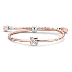 Tirisi Moda Sliding Bracelet Pink met Diamant / Roségoud