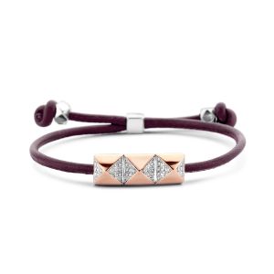 Tirisi Moda Sliding Bracelet Purple met Diamant / Roségoud