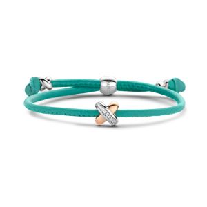 Tirisi Moda Sliding Bracelet Green met Diamant / Roségoud