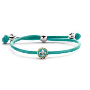 Tirisi Moda Sliding Bracelet Green met Diamant / Geelgoud