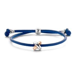 Tirisi Moda Sliding Bracelet Blue met Roségoud