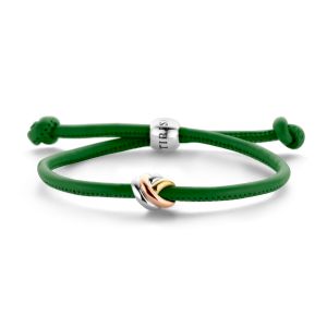 Tirisi Moda Vegan Sliding Bracelet Green met Geel- / Roségoud