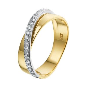Bouman Collectie 14 Karaats Bi-Color Gouden Ring met 0.18ct Diamant