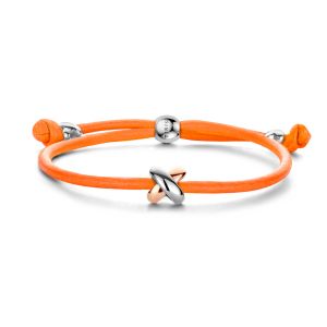 Tirisi Moda Sliding Bracelet Neon Orange met Roségoud