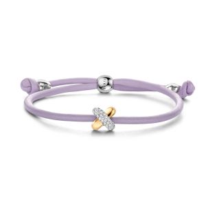 Tirisi Moda Sliding Bracelet Lilac met Diamant / Geelgoud