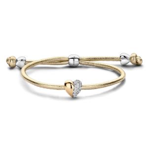 Tirisi Moda Sliding Bracelet Gold Metallic met Diamant / Geelgoud TM2235GD-2T