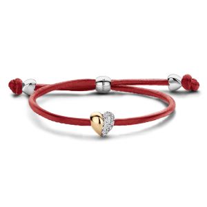Tirisi Moda Sliding Bracelet Red met Diamant / Geelgoud TM2235RE-2T