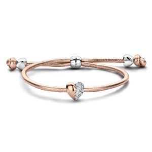 Tirisi Moda Sliding Bracelet Pink met Diamant / Rosegoud TM2235RZ-2P