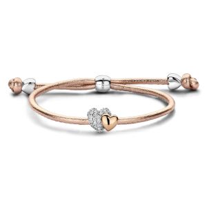 Tirisi Moda Sliding Bracelet Pink met Diamant / Rosegoud TM2237RZ-2P