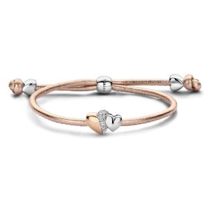 Tirisi Moda Sliding Bracelet Pink met Diamant / Rosegoud TM2239RZ-2P