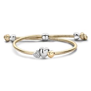 Tirisi Moda Sliding Bracelet Gold Metallic met Diamant / Geelgoud TM2243GD-2T