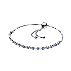  rhodium platec sterling silver bracelet with moonlight blue crystal and clear cubic zirconia 