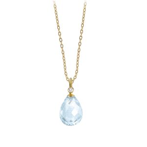 Contessa Gouden Collier met Blauwe Topaas & Diamant 68502106