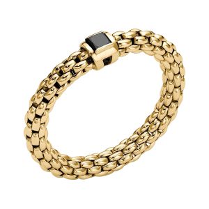 Fope Gioielli Flex'it Souls Anello 18 karaats Gouden Ring met Zwarte Diamant