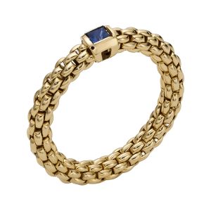 Fope Gioielli Flex'it Souls Anello 18 karaats Gouden Ring met Blauwe Saffier