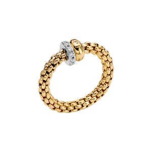 Fope Gioielli Solo 18 Karaats Bi-Color Gouden Ring met Diamant