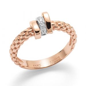 Fope Gioielli "Prima" 18 Karaats Roségouden Ring met Diamant
