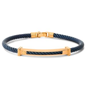 Bouman Collectie Kabel Armband Blauw met 18k Goud
