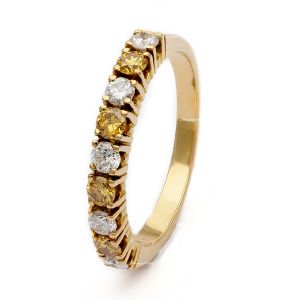 Bouman Collectie 14 Karaats Geelgouden Ring met Citrien en Diamant