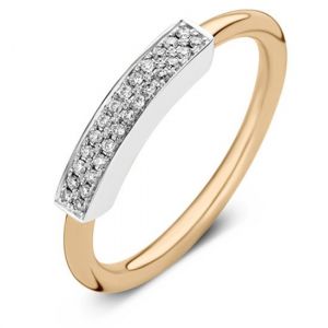 Moondrops 14 Karaats Bi-Color Gouden Ring met Diamant