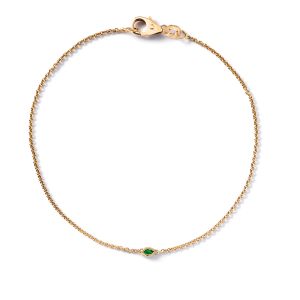 Miss Spring Armband Brilliantly Bezel Marquise SM 14kts goud met smaragd