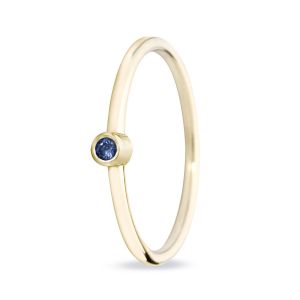 Miss Spring 14 karaats Geelgouden Ring “Blauw Saffier”