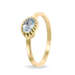 Miss Spring 14 karaats Gouden Ring “Ma Petite met Topaas”