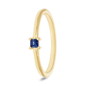 Miss Spring 14 karaats Gouden Ring “Brilliantly Princess met Saffier”