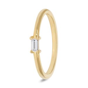 Miss Spring 14 karaats Gouden Ring “Brilliantly Baquette met Diamant”