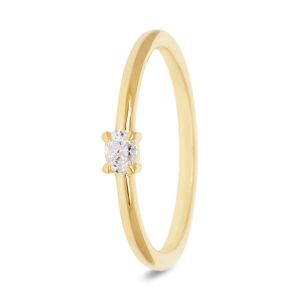 Miss Spring 14 karaats Gouden Ring “Brilliantly Ovaal met Diamant”