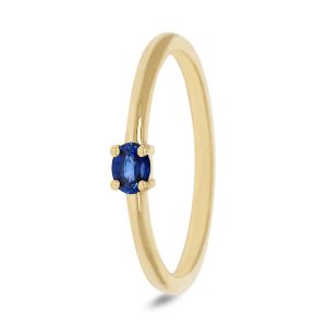 Miss Spring 14 karaats Gouden Ring “Brilliantly Ovaal met Saffier”