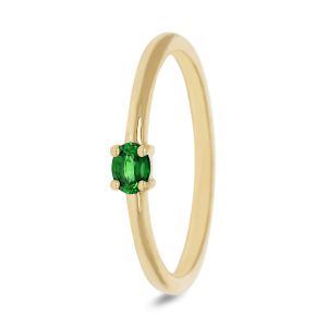 Miss Spring 14 karaats Gouden Ring “Brilliantly Ovaal met Smaragd”