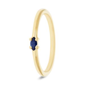 Miss Spring 14 karaats Gouden Ring “Brilliantly Marquise met Saffier”