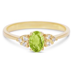 Miss Spring 14 karaats Geelgouden Ring "Hannah met Peridot en Diamant" MSR584PEGG